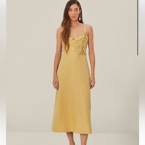 NWT Sand 3d Flower Bodice Midi Dress (sold out!!) originally $320